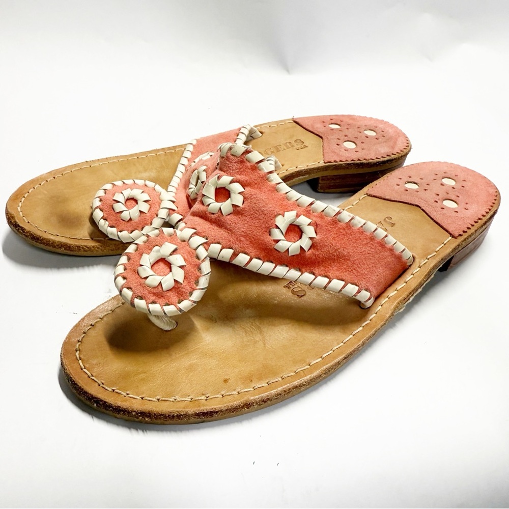 Jack Rogers Coral and White Sandals size 6M